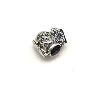 Pandora Graduate Owl Charm stamped sterling 925 blue crystal eyes